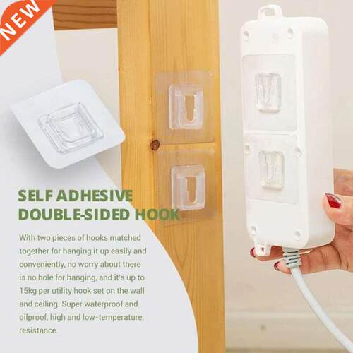 Double-Sided Adhesive Wall Hooks Hanger Strong Transparent H
