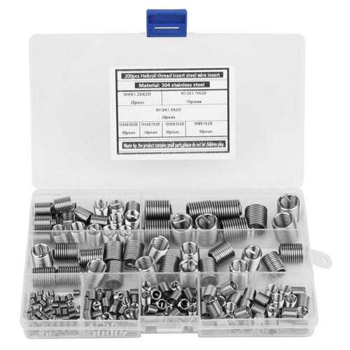 200pcs 304 Stainless Steel Thread Insert M3-M12 Inner Thread
