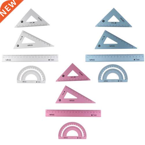 4pcs/ Set UV Aluminum Alloy Ruler Drawing Measurement Geome