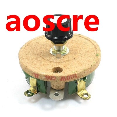 100W 500 Ohm Ceramic Wirewound Potentiometer Rotary Resistor