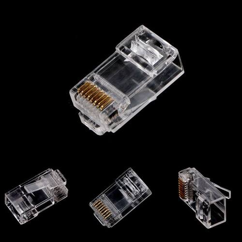 100Pcs RJ45 CAT6 8-Pin Modular Plugs UTP Unshielded Version