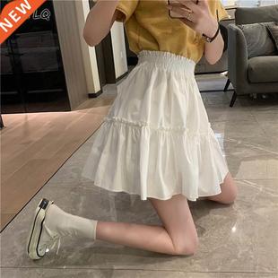 Summer 2022 White Mini Skirts Skirt Women Small High Waist A