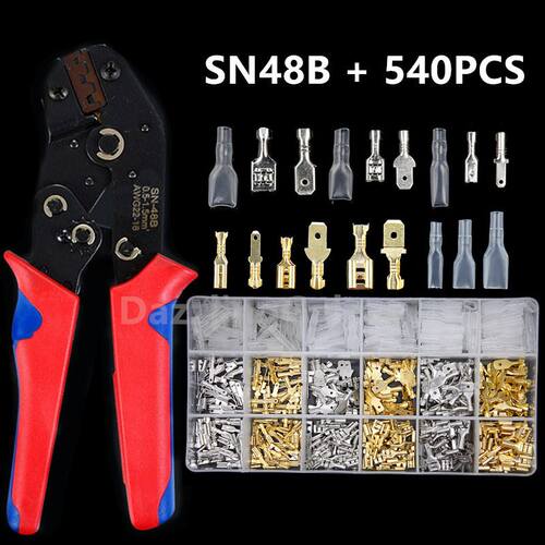 540Pcs Female Male Electrical Spade Wire Butt Connectors Lug