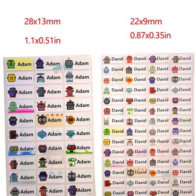 Boy Custom Name Sticker Cute Cartoon Robot Waterproof Person