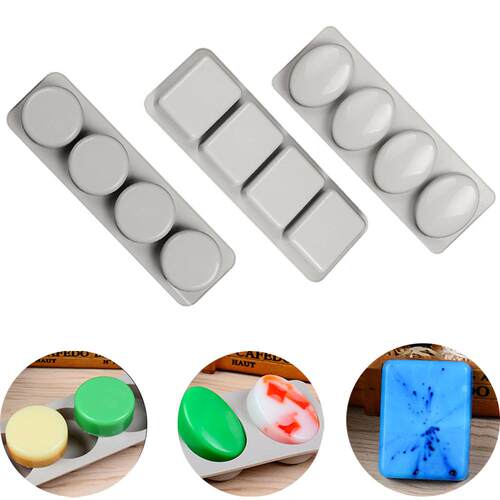 4 Grids Multi-function Silicone Useful Soap Mold  Handmad