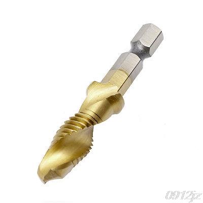 1PC M3-M10 Hex Shank Titanium Plated HSS Hand Screw Thread M