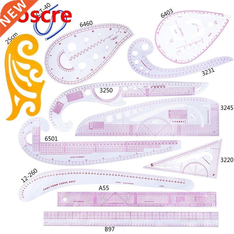 12pcs French Curve Sewing Set Sewing Ruler Multi-functional