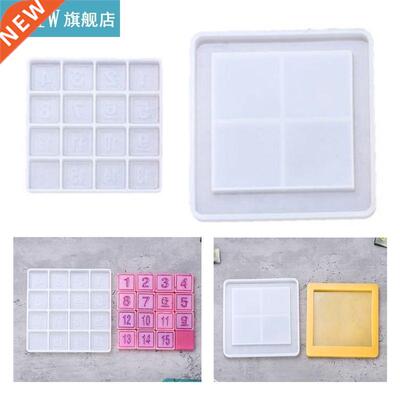 2Pcs/Set Digital Pule Crystal Epoxy Resin Mold Number Pu