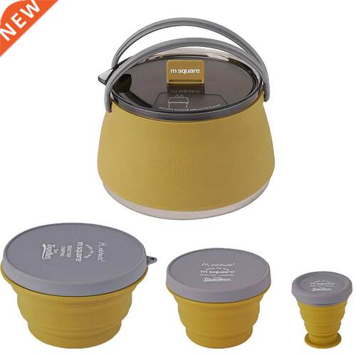 Silicone Folding Kettle Portable Field Camping Open Fire Cof