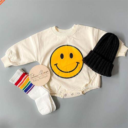 2021 Cute Infant Baby Boy Girl Romper Cartoon Smile Print Ro