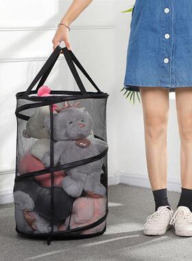 Transparent Mesh Folding Laundry Basket Home Portable Storag