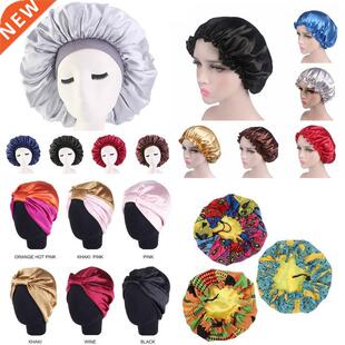 6 Colors Silk Salon Bonnet Women Sleep Shower Cap Bath Towel