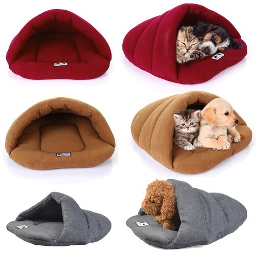 Pet Cat Dog Puppy Nest Bed Soft Winter Warm Cave House Sleep