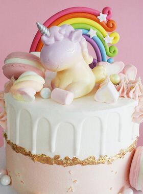 Heart Rainbow Cloud Cake Toppers Pompom Decor for Wedding Bi