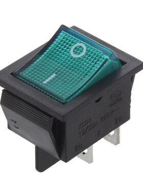 Green Light 4 Pin DPST ON/OFF Snap in Rocker Switch 15A 0A