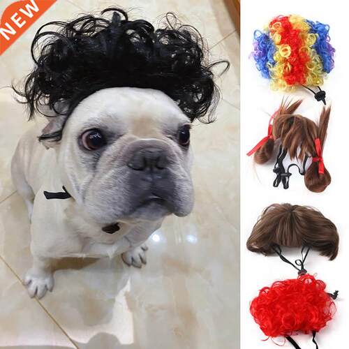 Creative Pet Cosplay Accessories Clown Red Wig Head Wear for