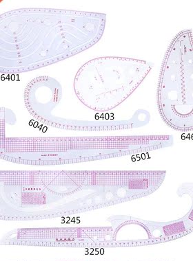 7pcs Sewing Patchwork Ruler Plastic Garment Cutting Craft Sc