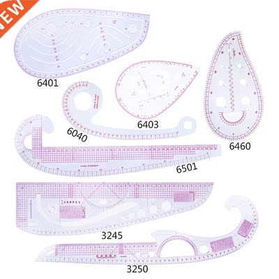7pcs Sewing Patchwork Ruler Plastic Garment Cutting Craft Sc