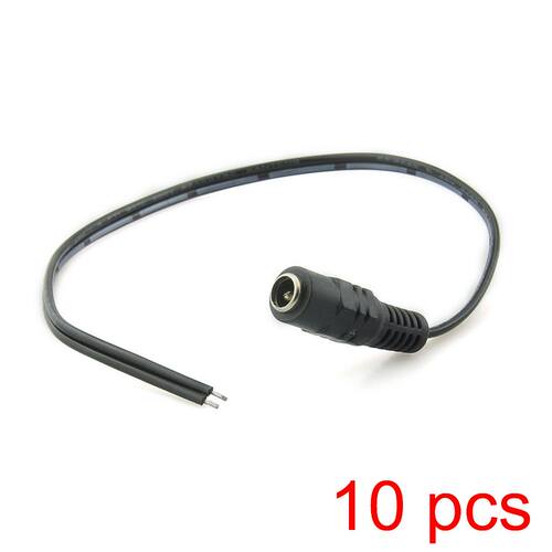 10x DC Power Cable 2.1*5.5mm Female Connector Pigtail Plug A