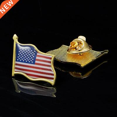 American Flag Hat Tie Tack Badge 3D Waving Lapel Pin nited S
