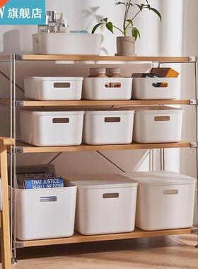 Storage Bins With Lids Versatile Plastic Closet Shelf Organi