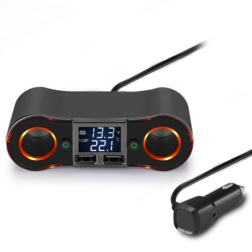 3.5A Dual USB Car Charger Powstro with Cigarette Lighter Soc