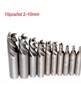 10pcs/lot Carbide End Mill HSS 4 Flutes 2mm-10mm Diameter Mi