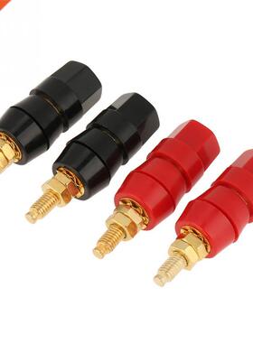 4 Pcs Black and Red Copper Audio Speaker Binding Post For Ba
