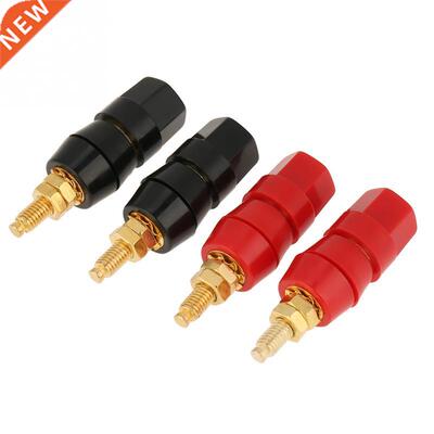 4 Pcs Black and Red Copper Audio Speaker Binding Post For Ba