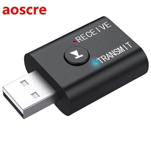 Bluetooth 5.0 Wireless Receiver Transfer Dongle, 2-In-1 Wire