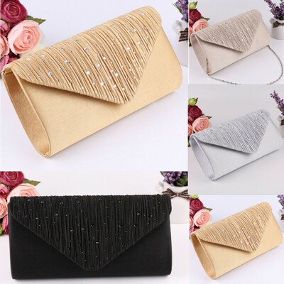Women Handbags Glitter Shimmer Clutch Shoulder Bags Diamante
