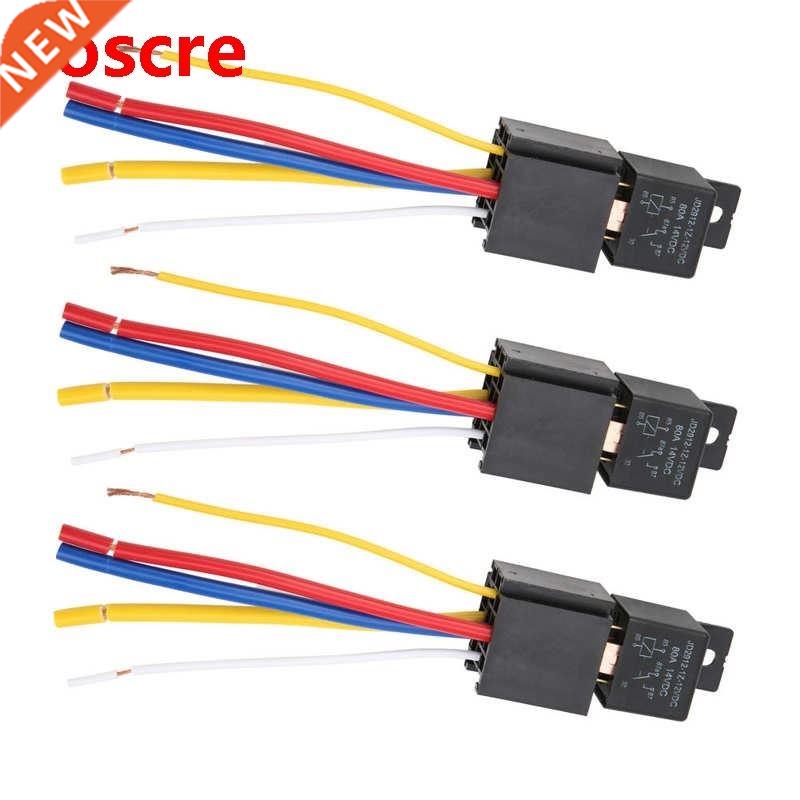 3pcs DC12V 80A LED Flasher Relay Waterproof Shockproof 5-Pin