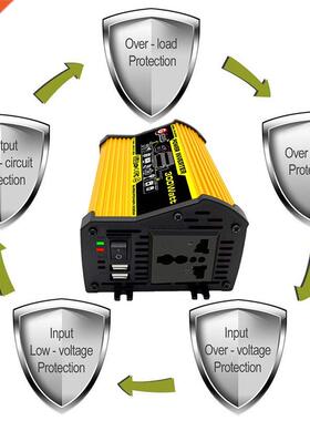 300W D12V to 220V/110V Yellow LED Car Power nverter Convert