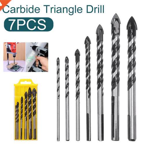 7pcs 3-12mm Threaded Aolly Wall Tle Concrete Drll Carbde
