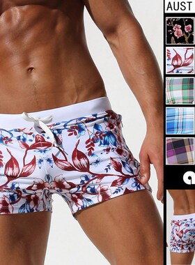 New Swimsuit Men Double Pocket Swimwear Men Hot Spring Beach