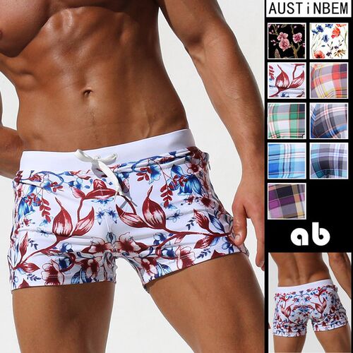 New Swimsuit Men Double Pocket Swimwear Men Hot Spring Beach