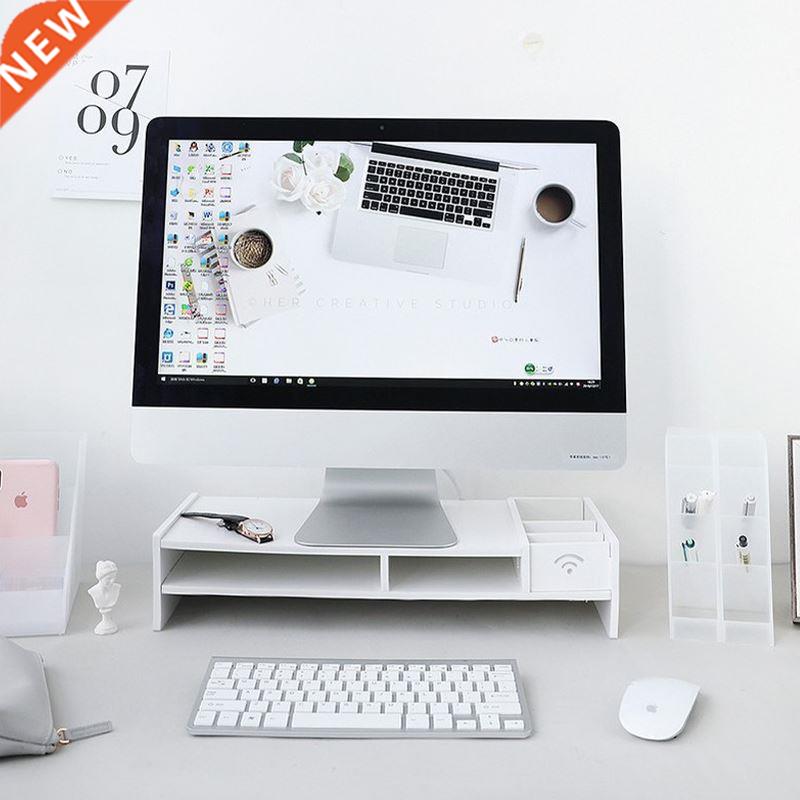 Multifunctional Shelf Laptop Stand Wooden Study Desk Office