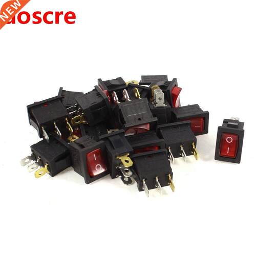 20 Pcs AC 250V/125V 6A/10A  Pin ON/OFF I/O SPST Snap in Min