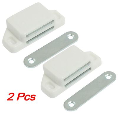 2 Pcs Cabinet Cupboard Door Magnetic White Latch Catch