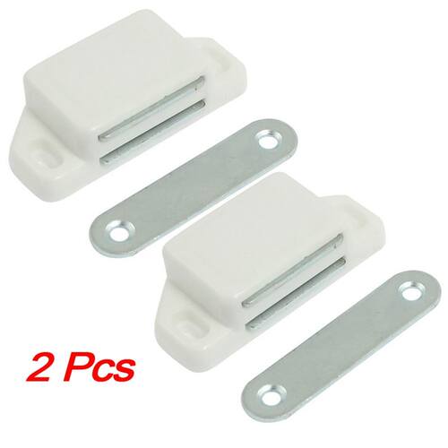 2 Pcs Cabinet Cupboard Door Magnetic White Latch Catch