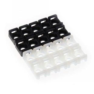 100PCs White Black 4.6mm Cable Tie Mount Wire Buddle Saddle