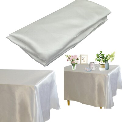 Rectangle Satin Tablecloth Overlays Wedding Banquet Tapete H