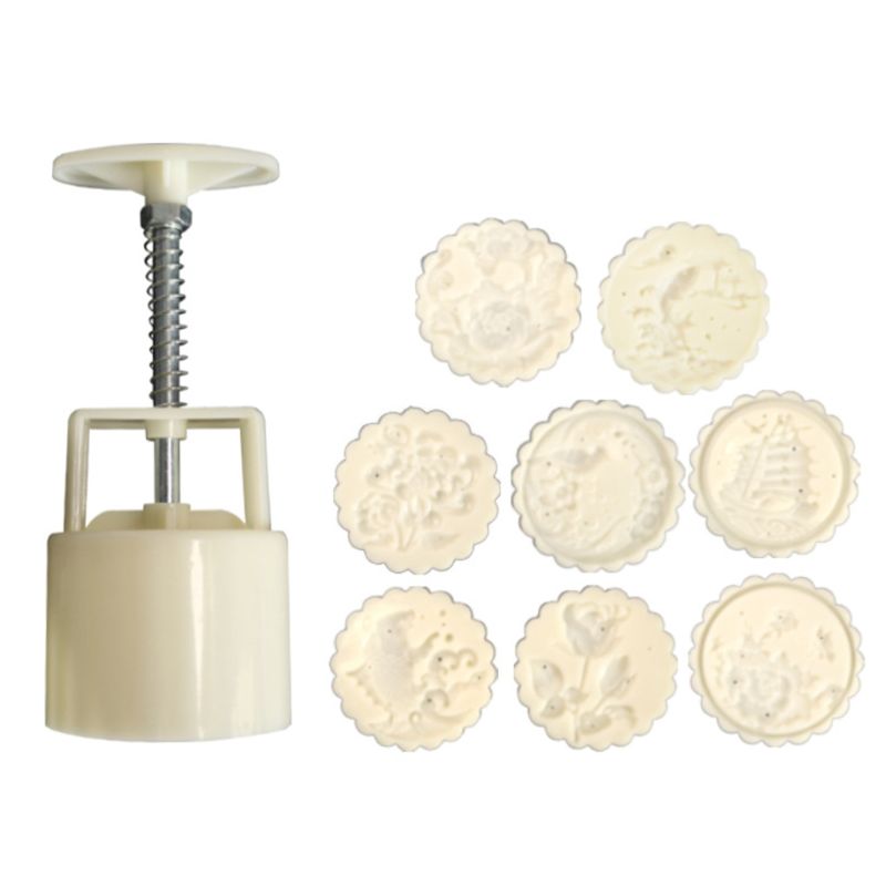 449C 8 Round Hand Press Mooncake Mould Mid-Autumn Food Gre