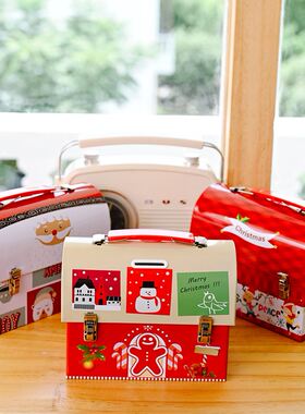 Merry Christmas Tinplate Candy Box Cartoon Gift Box Iron Sto