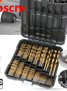 100Pcs HSS Metal Drills Titanium Metric Metal Drill Bits Set