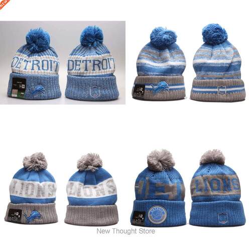 Embroidery Detroit Knitted Hats Women Men Winter Cap Warm Sk