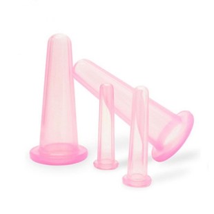 New 4pcs/set Silicone Massage Cup Facial Cupping Cup Vacuum