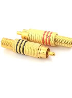 10PCS Gold Plated RCA Plug Audio Male Connector Spring