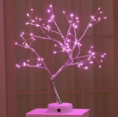 LED USB Copper wire Christmas Tree table Night light battery