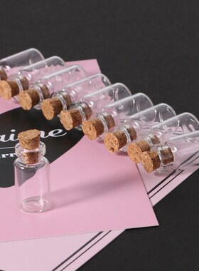 10pcs Mini Glass Wish Bottle Vial with Cork Stopper Storage
